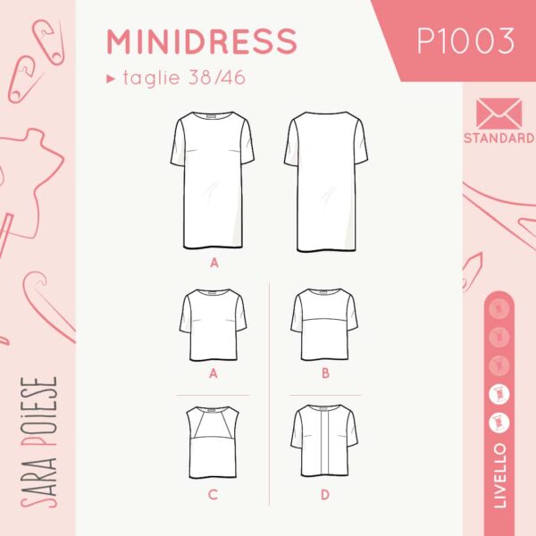 P1003: il minidress - cartamodello STANDARD
