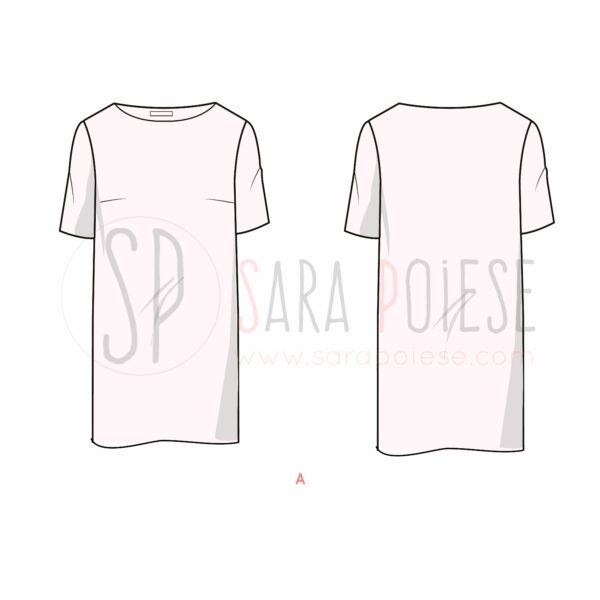 P1003-A-variante abito - cartamodello PDF minidress - Sara Poiese