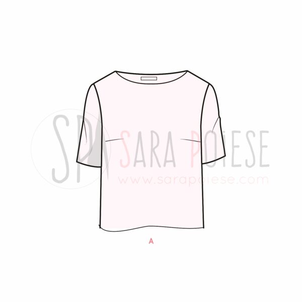 P1003-A-variante tshirt - cartamodello PDF minidress - Sara Poiese
