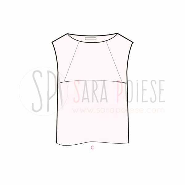 P1003-C-variante tshirt - cartamodello PDF minidress - Sara Poiese