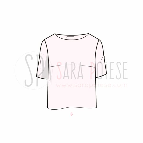 P1008-B-variante tshirt - cartamodello PDF minidress curvy - Sara Poiese