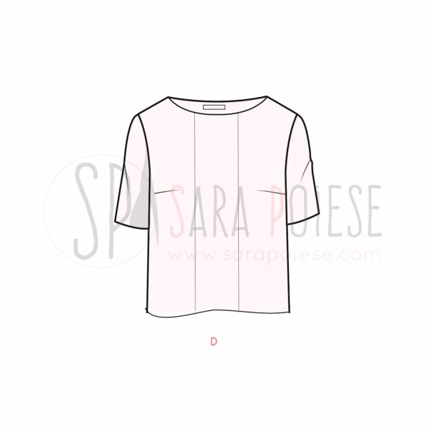 P1008-D-variante tshirt - cartamodello PDF minidress curvy - Sara Poiese