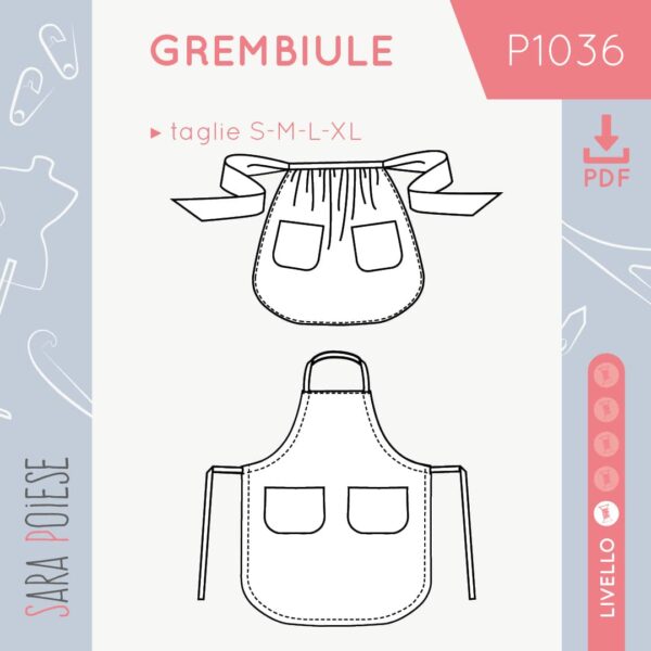 P1036- cartamodello grembiule P1036 - versione pdf - sara poiese