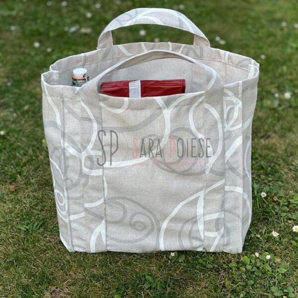 P1041 - borsa della spesa con 4 porta bottiglie - cartamodello PDF