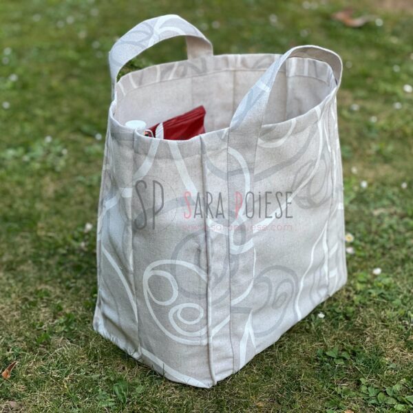 P1041 - borsa della spesa con 4 porta bottiglie - cartamodello PDF